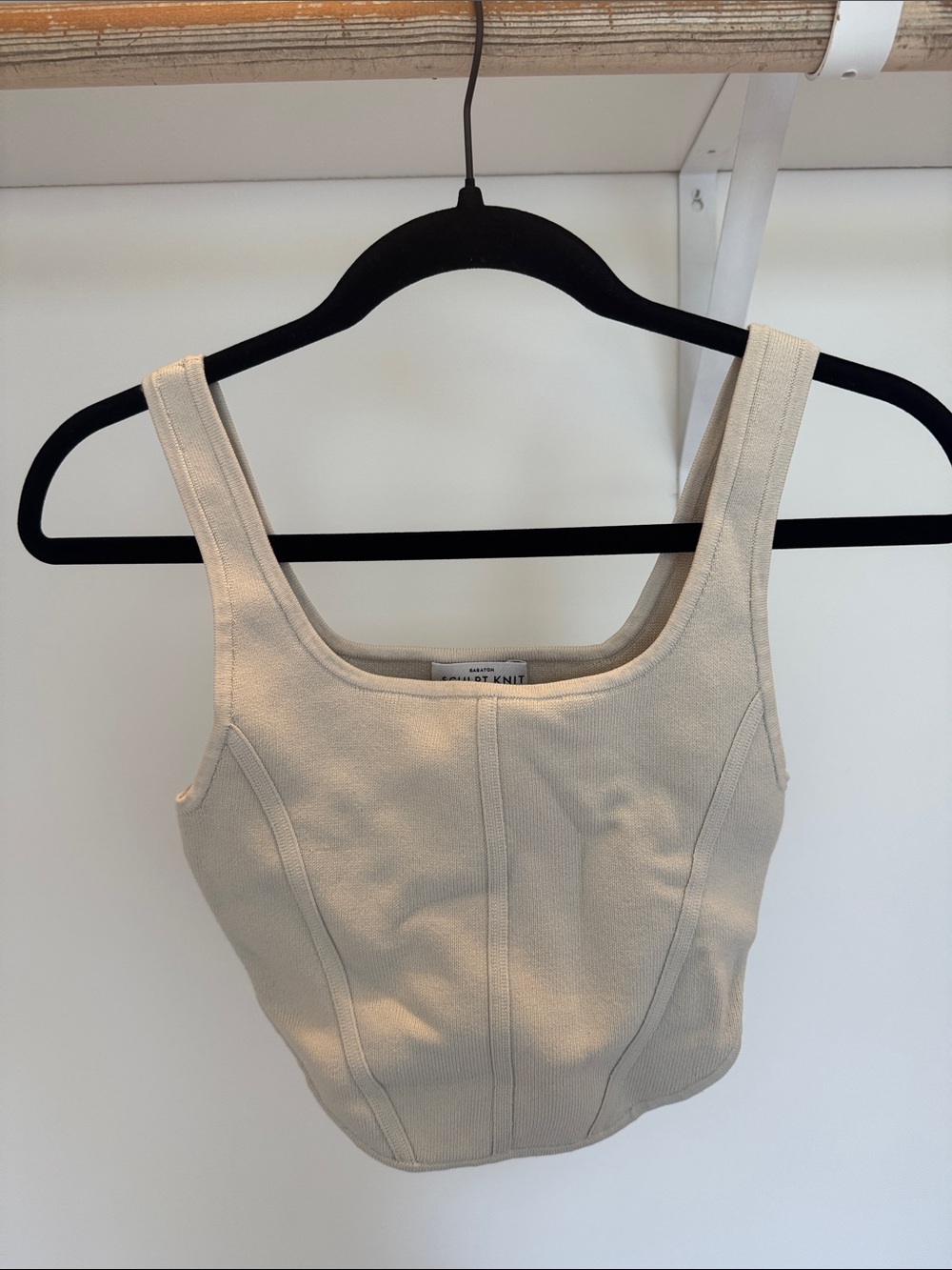 Aritzia Cream Squareneck Crop Top